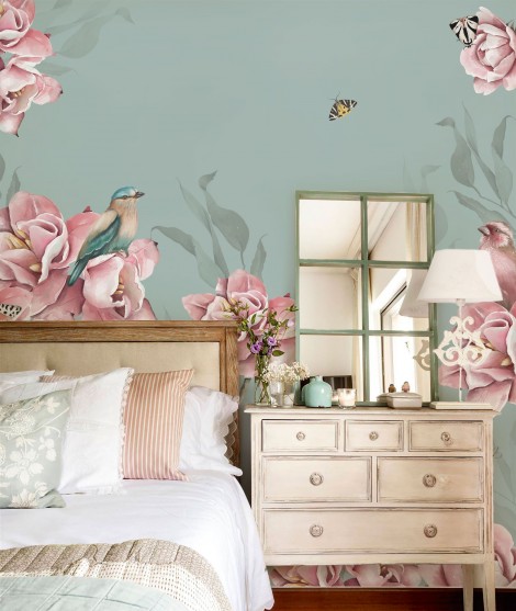 ROSES WITH COLORED BACKGROUND Wallpaper Murals